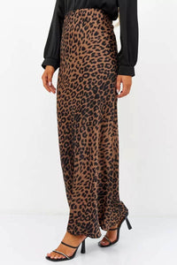 STELLA LEOPARD PRINT MIDI SKIRT