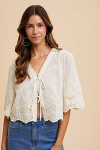 NINA EMBROIDERED TOP