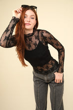 Load image into Gallery viewer, SHEER LACE TOP // 2 COLORS
