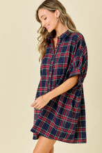 Load image into Gallery viewer, BUTTON DOWN PLAID SHIRT DRESS
