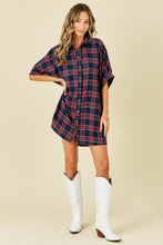 Load image into Gallery viewer, BUTTON DOWN PLAID SHIRT DRESS
