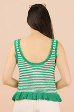 Load image into Gallery viewer, RUFFLE HEM SLEEVELESS KNIT
