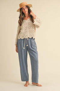 TAYLOR LINEN BARREL PANTS