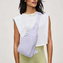 Load image into Gallery viewer, BEYOND THE HORIZON WOVEN NEOPRENE SLING BAG // SOL &amp; SOLENE
