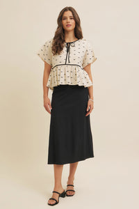 LINEN BLEND BIAS CUT MAXI