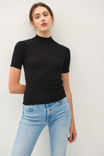 Load image into Gallery viewer, SHORT SLEEVE MOCK NECK TOP // 3 COLORS
