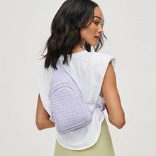 Load image into Gallery viewer, BEYOND THE HORIZON WOVEN NEOPRENE SLING BAG // SOL &amp; SOLENE
