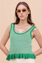 Load image into Gallery viewer, RUFFLE HEM SLEEVELESS KNIT
