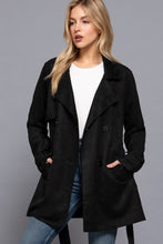 Load image into Gallery viewer, FAUX SUEDE TRENCH COAT // 2 COLORS
