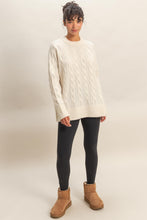Load image into Gallery viewer, LUXE CREW NECK CABLE KNIT SWEATER // 2 COLORS
