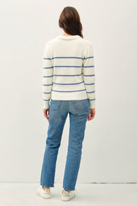 ALO STRIPED COLLARED SWEATER