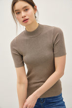 Load image into Gallery viewer, SHORT SLEEVE MOCK NECK TOP // 3 COLORS
