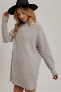 Mock Neck Sweater Mini Dress