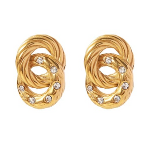 DOUBLE HOOP STUD EARRINGS