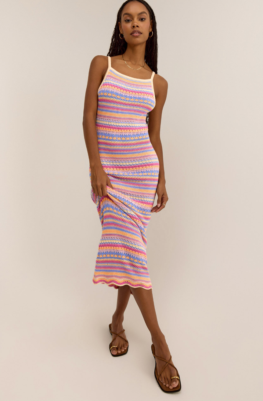 SANTA CRUZ STRIPE MIDI DRESS- Z SUPPLY