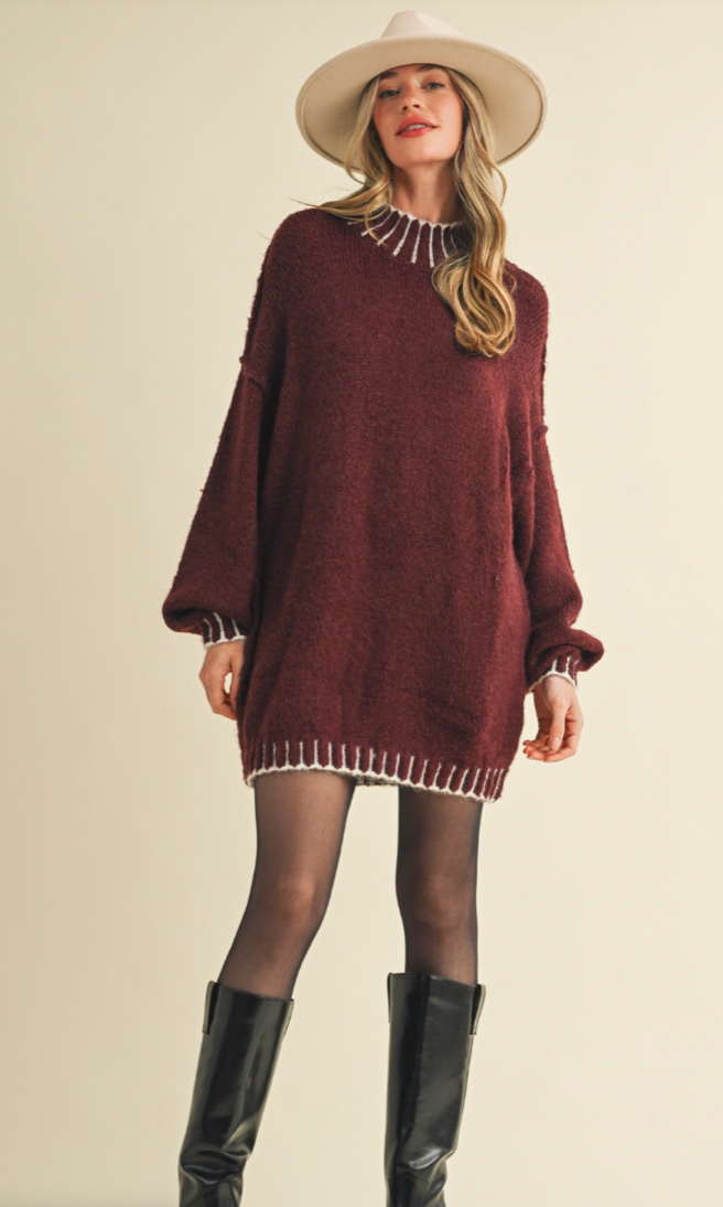 MARA OVERSIZE MOCK NECK SWEATER