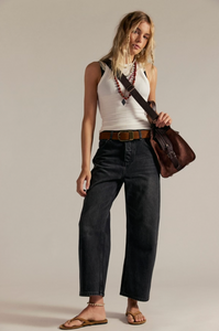 DEEP TRANCE DROPPED BF DENIM // FREE PEOPLE