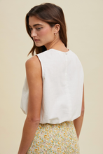Load image into Gallery viewer, IVORY LINEN BUBBLE HEM TOP
