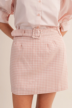 Load image into Gallery viewer, GINGHAM BELTED MINI SKIRT
