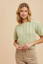 Load image into Gallery viewer, WREN CABLE KNIT PUFF SLEEVE
