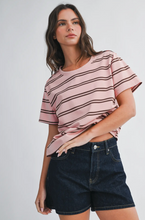 Load image into Gallery viewer, VINTAGE STRIPE BOXY TEE
