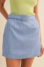 Load image into Gallery viewer, GINGHAM BELTED MINI SKORT

