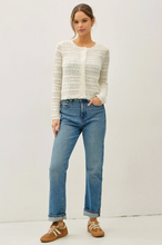 Load image into Gallery viewer, OPEN KNIT SCALLOPED CARDI
