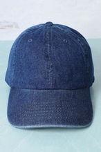 Load image into Gallery viewer, DENIM COTTON BASEBALL HAT // 2 COLORS
