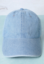 Load image into Gallery viewer, DENIM COTTON BASEBALL HAT // 2 COLORS
