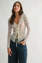 Load image into Gallery viewer, SOFIA SHEER FLORAL LACE TOP
