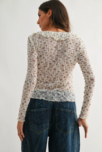 Load image into Gallery viewer, SOFIA SHEER FLORAL LACE TOP
