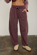 Load image into Gallery viewer, SMOCKED WAIST BARREL LEG SWEATPANTS
