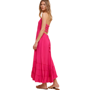 LUNA LATTICE BACK MAXI DRESS