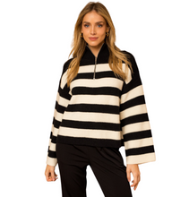 Load image into Gallery viewer, STRIPED HALF ZIP
