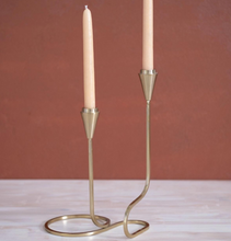 Load image into Gallery viewer, GOLD LOOP TAPER CANDLE HOLDER
