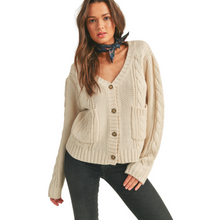 Load image into Gallery viewer, KNIT CARDI SWEATER // 2 COLORS

