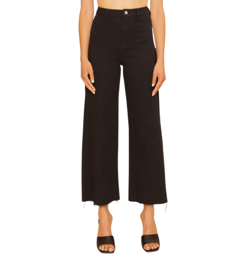 STRETCH HIGH RISE WIDE LEG CROPPED JEAN // 2 COLORS