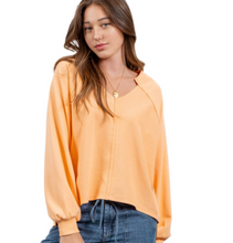Load image into Gallery viewer, EXPOSED SEAM RELAXED LONG SLEEVE KNIT TOP
