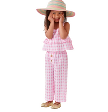 Load image into Gallery viewer, Gingham Tiered Top &amp; Pant Set
