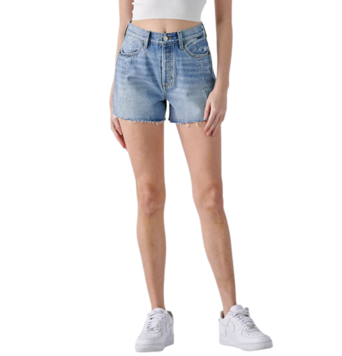HIGH RISE DISTRESSED MOM SHORTS