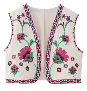EMBROIDERED CROP VEST // 2 STYLES