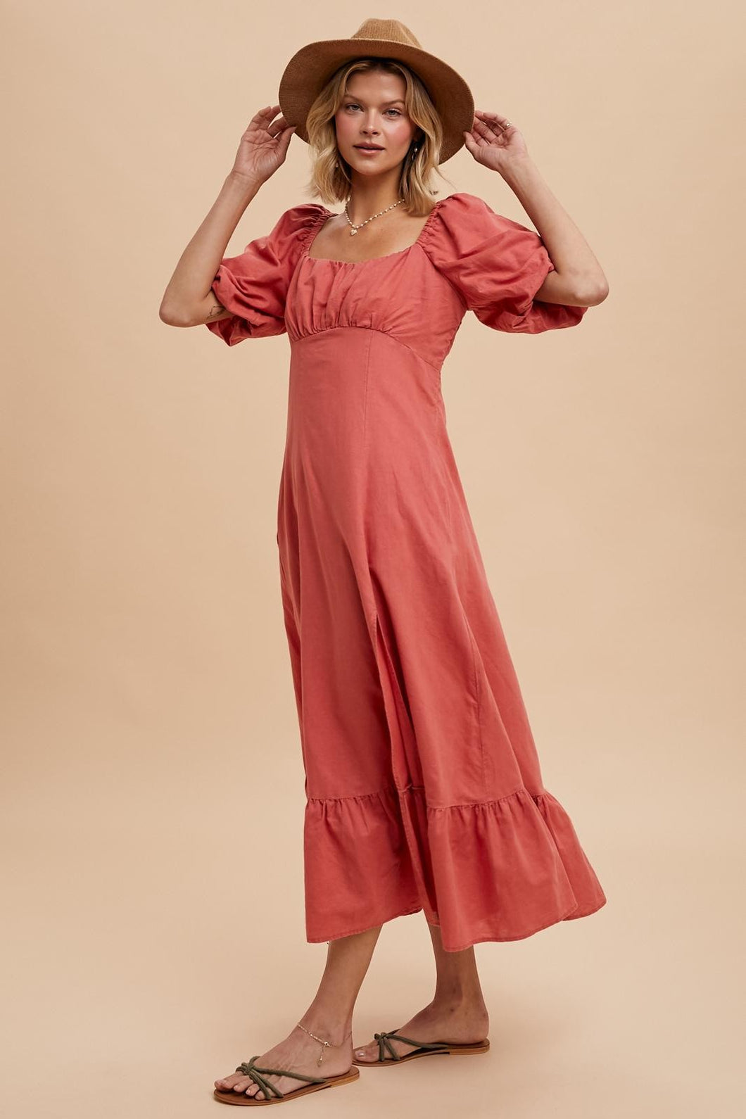 LINEN EMPIRE DRESS