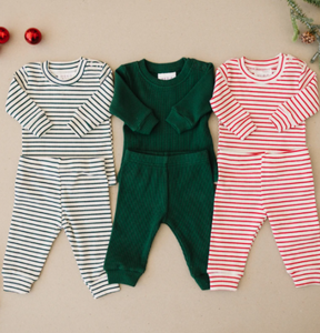 COZY HOLIDAY RIBBED TWO PIECE SET // 2 COLORS