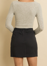 Load image into Gallery viewer, ELOISE NAVY PINSTRIPE SKIRT
