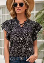 Load image into Gallery viewer, DOT RUFFLE SLEEVE // 2 COLORS
