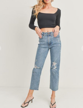 Load image into Gallery viewer, **JBD HIGH RISE DISTRESSED STRAIGHT LEG DENIM
