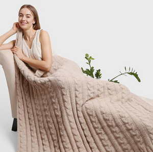 LUXURY SOFT CABLE KNIT THROW BLANKET // 2 COLORS