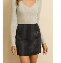 Load image into Gallery viewer, ELOISE NAVY PINSTRIPE SKIRT
